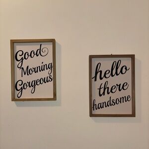 Hobby Lobby Wooden Framed Wall Art Set Black Cream Farmhouse Decor